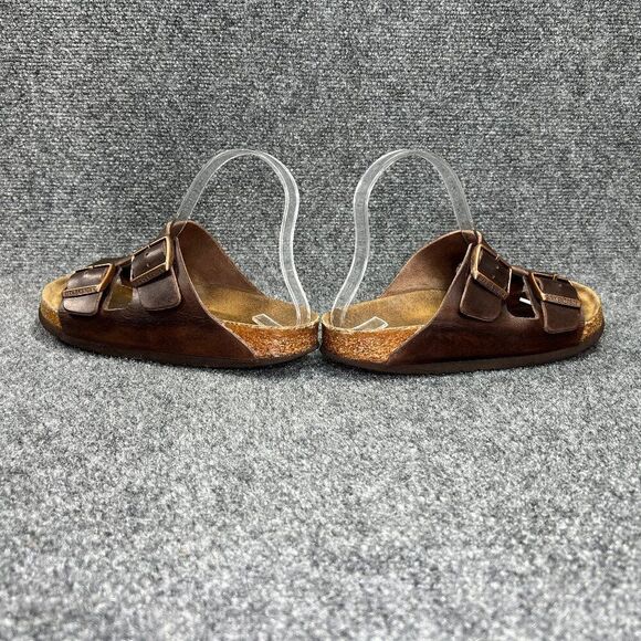 Birkenstock Arizona Sandals Women's Size 8 Brown Leather Buckle Slide Flip Flops - Picture 6 of 11